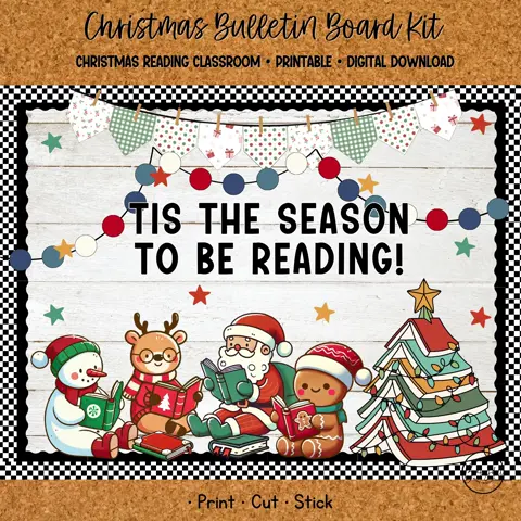 Tis the Season to Be Reading: Christmas Bulletin Board Kit for Library Decor