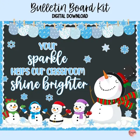 Winter Bulletin Board Kit with 'We Are Like Snowflakes' Inclusive Quote