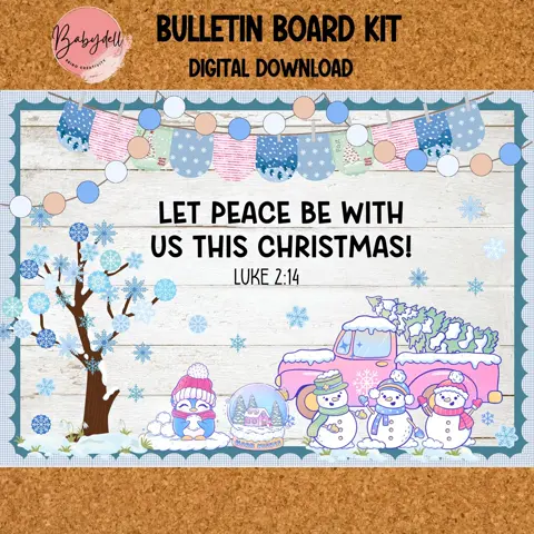 Winter Christmas Bulletin Board Kit: Church Classroom Decor (Digital Download)
