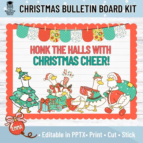 Christmas Goose Bulletin Board Kit & Classroom Door Decor
