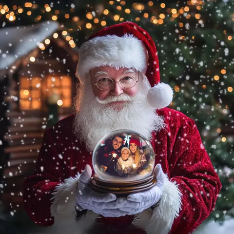 Christmas Santa Digital Backdrop: Holiday Photo Overlay (PNG, PSD)
