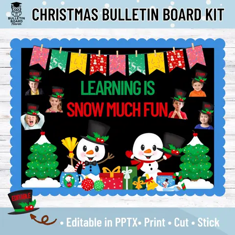 Christmas Snowman Bulletin Board Kit for Winter Classroom Decor