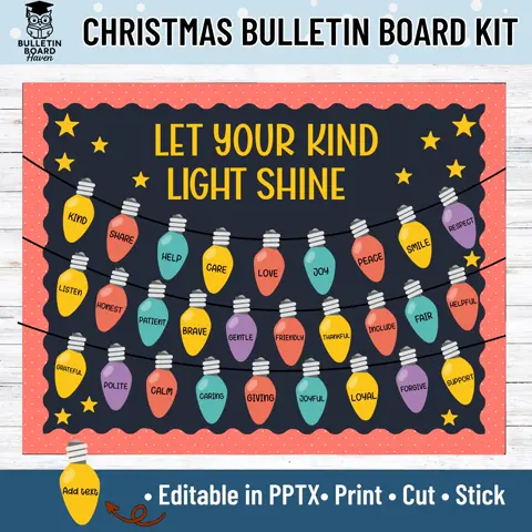 Editable Christmas Bulletin Board Kit with Photo Faces | Personalized Classroom Decor