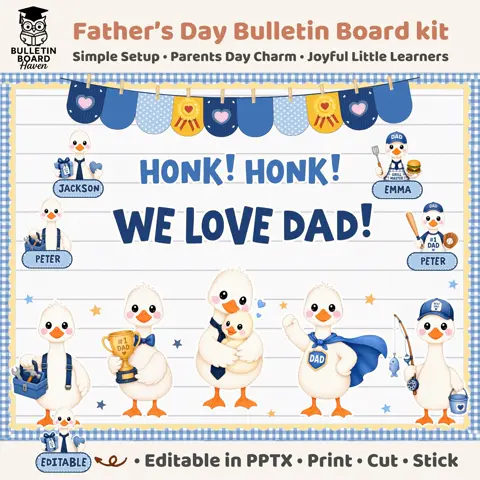 Fathers day board kit silly goose decor and dad classroom door display