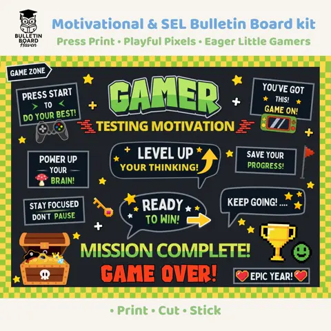 Game Testing Board Kit for End of Year Exam Motivation and Classroom Decor