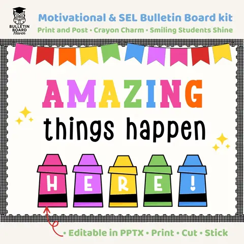 Motivational Classroom Bulletin Board Kit: Amazing Things Happen Here