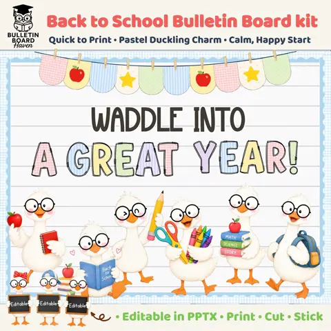 Silly Goose Bulletin Board Kit for Back to School Pastel Classroom Door Decor
