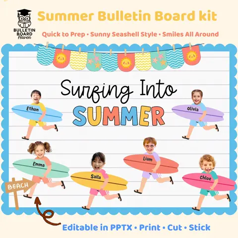 Summer Surfing Board Kit & End of Year Student Photo Decor