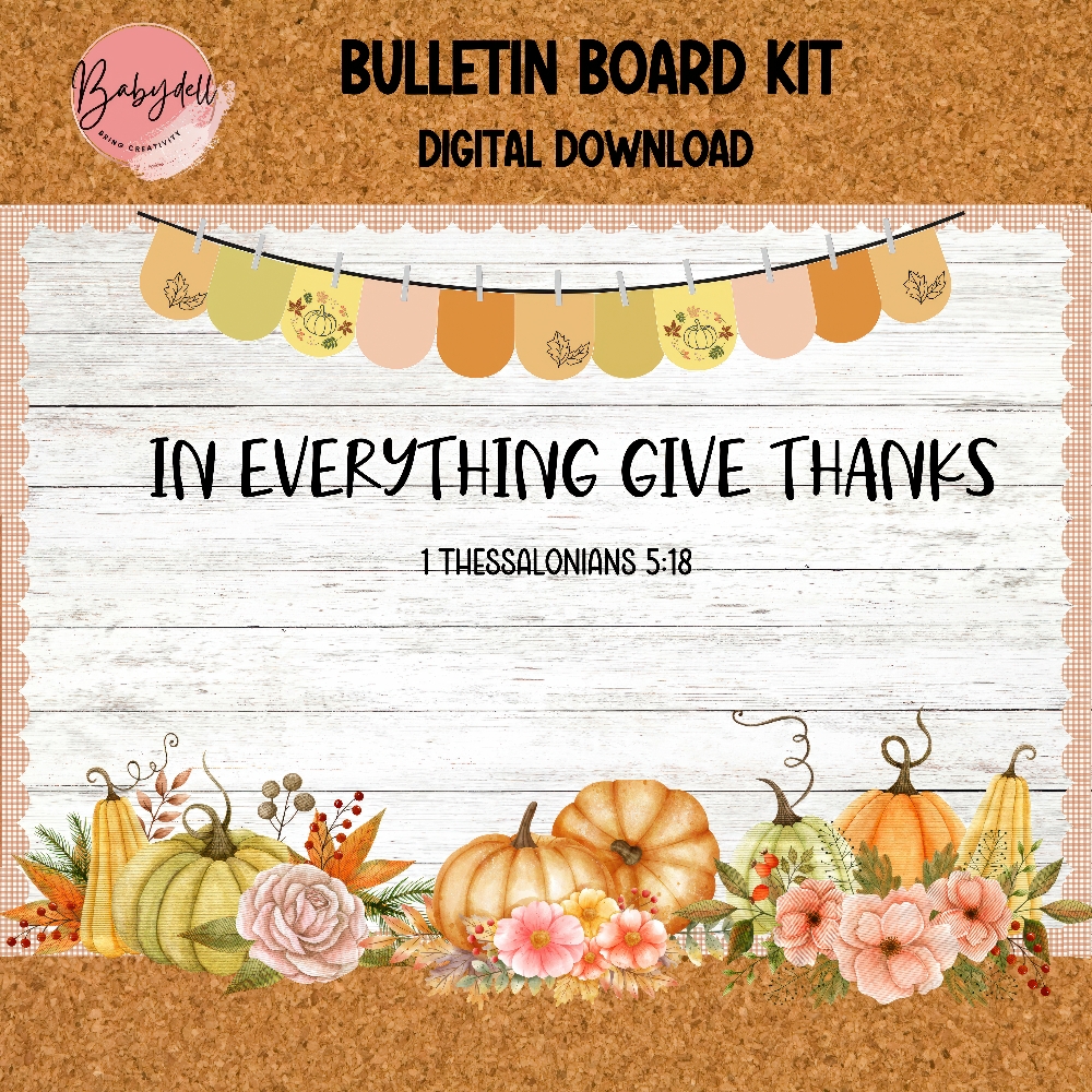 Fall Christian Bulletin Board Kit Autumn Inspirational Classroom Decoration
