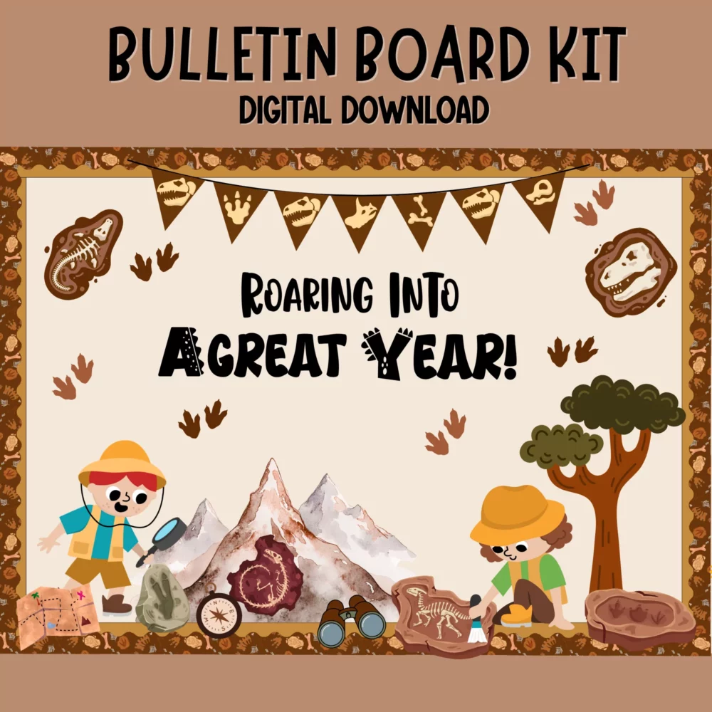 Editable Dinosaur Bulletin Board Kit | “Little Paleontologist” Back to School Theme