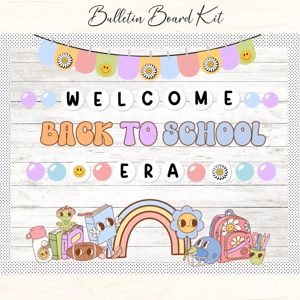 Groovy Retro Friendship Bulletin Board | Editable Back to School Decor Kit