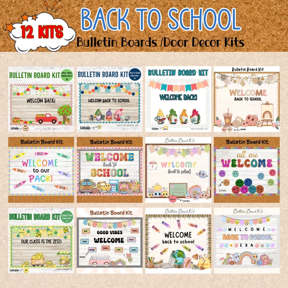 Back to School Bulletin Board Bundle Pastel , Groovy , Gnomes , Welcome Back to School Bulletin Board Digital Download  Bulletin Board Kit