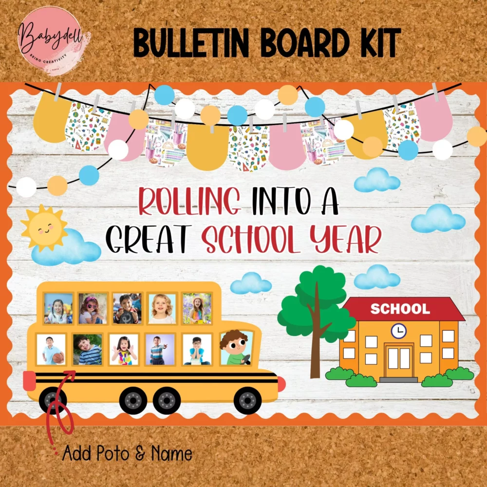 Editable School Bus Bulletin Board & Door Decor | Back to School Theme