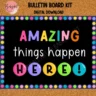 Editable rainbow-themed bulletin board for classroom decoration