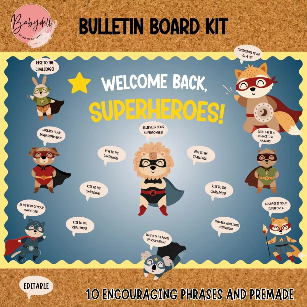 Superhero Classroom Bulletin Board Kit for Back to School