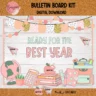 Editable pink back-to-school bulletin board kit for classrooms