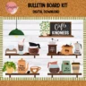 "Editable coffee shop themed kindness bulletin board decor for classrooms"