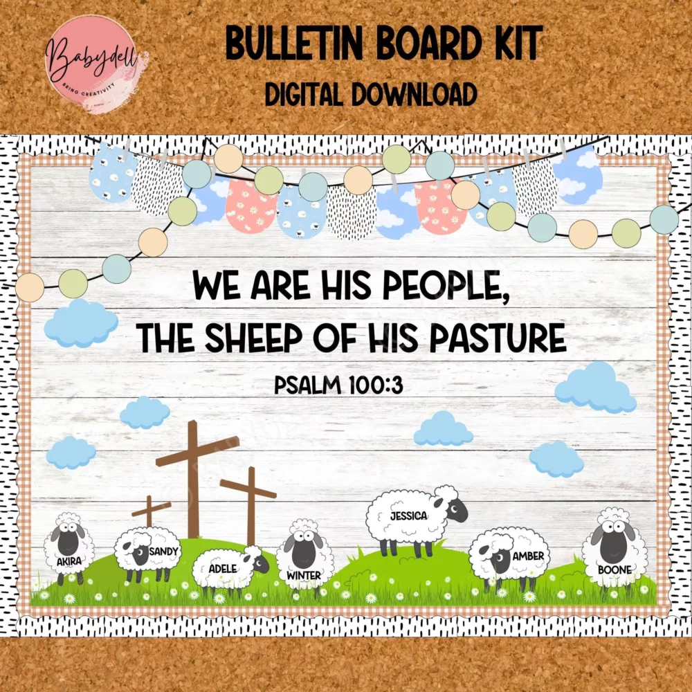 The Lord is My Shepherd Bulletin Board Kit – Sheep Theme Decor