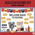 Editable Hollywood bulletin board kit for back-to-school decoration.