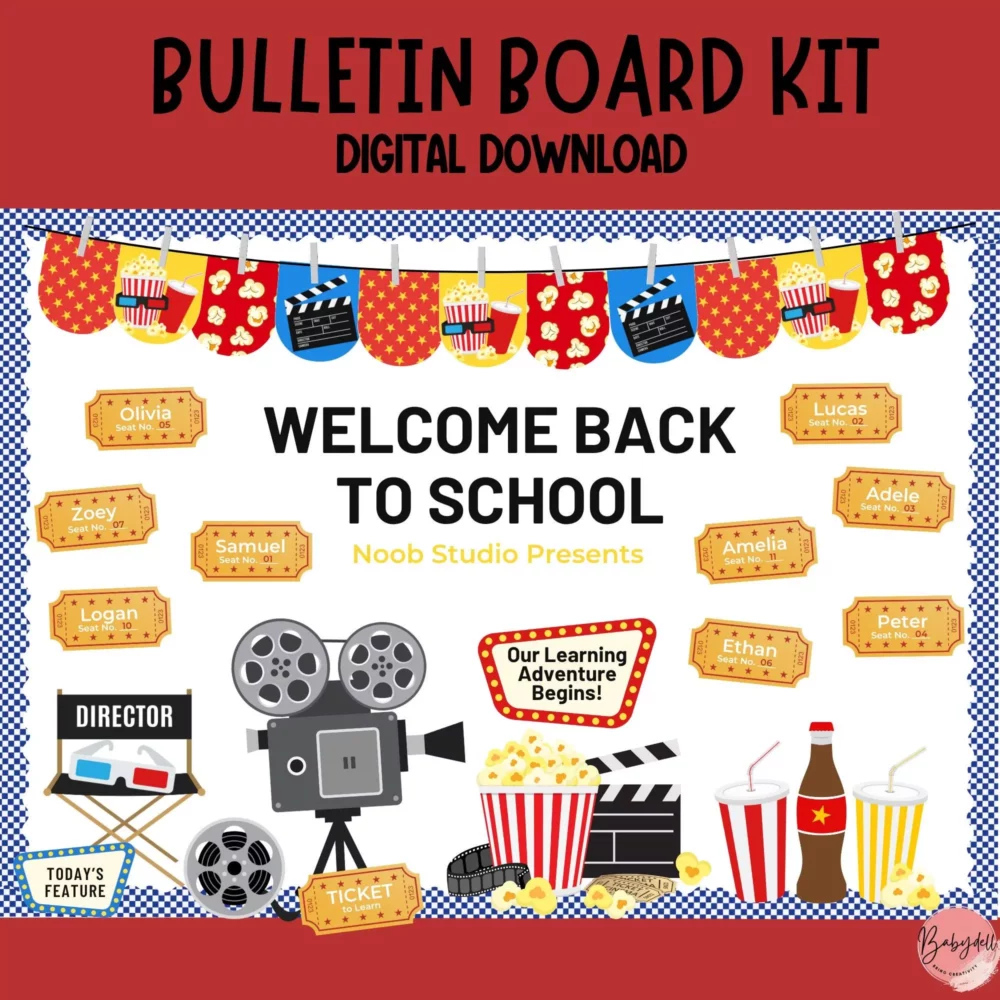 Hollywood Bulletin Board Kit – Editable Back to School Decor