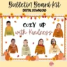Editable Cozy Sweater Weather Bulletin Board Kit designed for autumn classroom decoration.