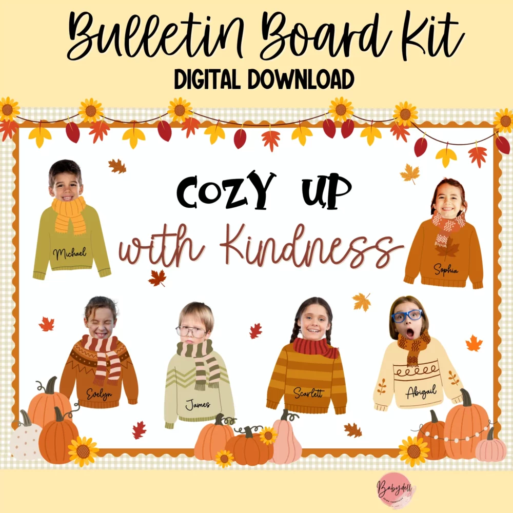 Cozy Sweater Weather Bulletin Board Kit | Editable Fall Classroom Decor