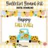 Editable back to school bulletin board decor featuring a farmhouse theme with sunflowers and a truck.