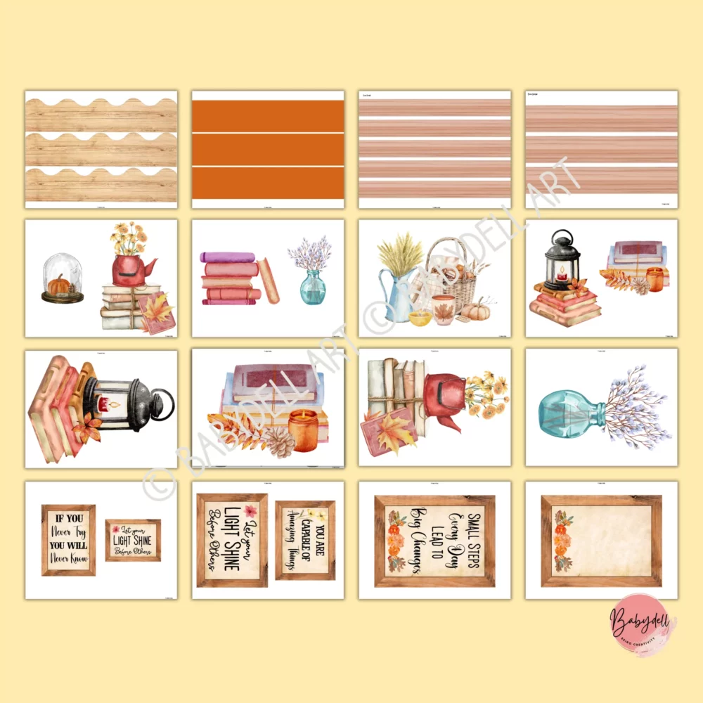 Growth Mindset Fall Bulletin Board Kit | Editable Bookshelf Classroom Decor - Image 4