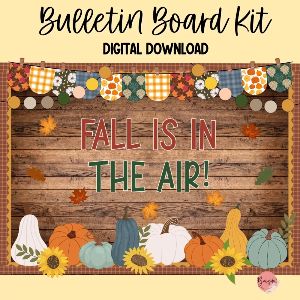 Colorful fall pumpkin bulletin board kit for classroom decoration