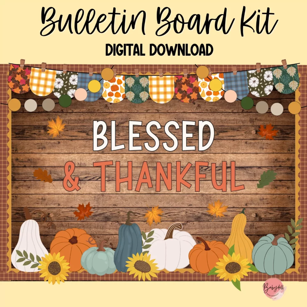 Printable Fall Pumpkin Bulletin Board Kit | Autumn Classroom & Door Decor
