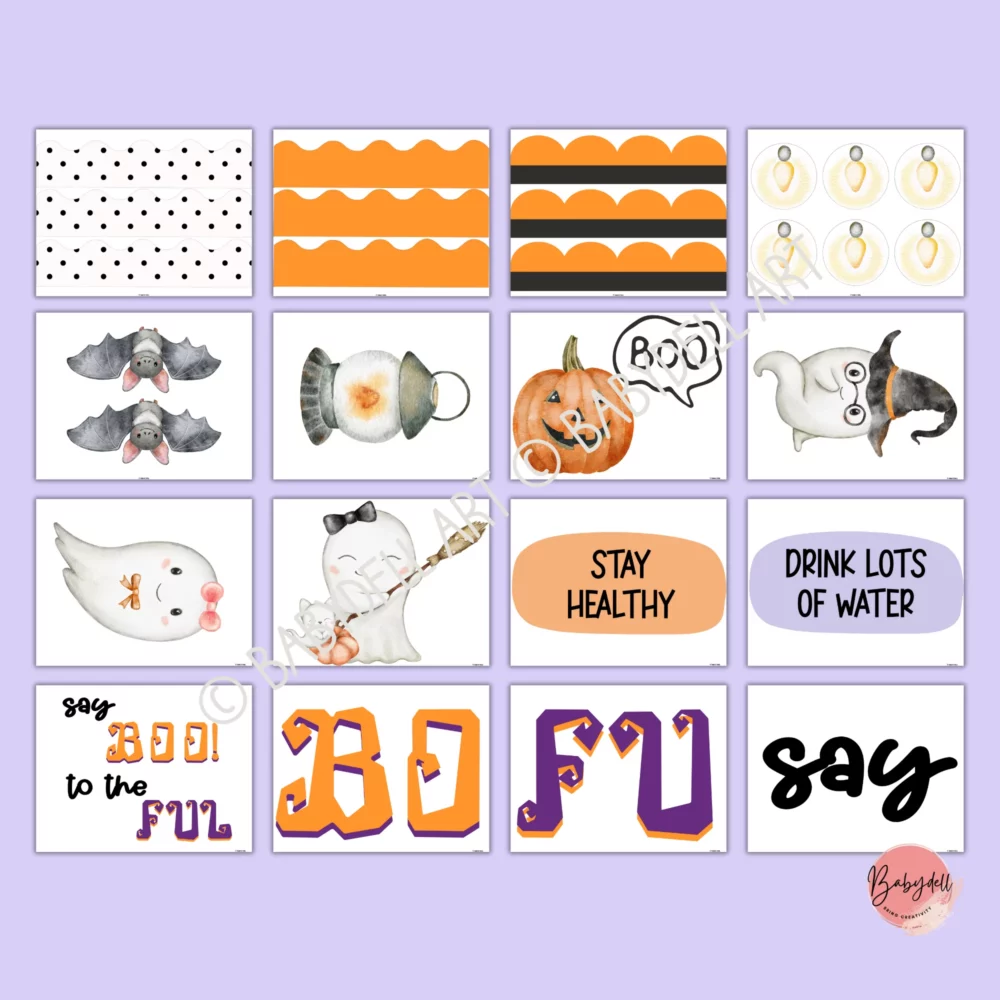 Colorful Fall-themed bulletin board kit for school nurses featuring flu season health tips.