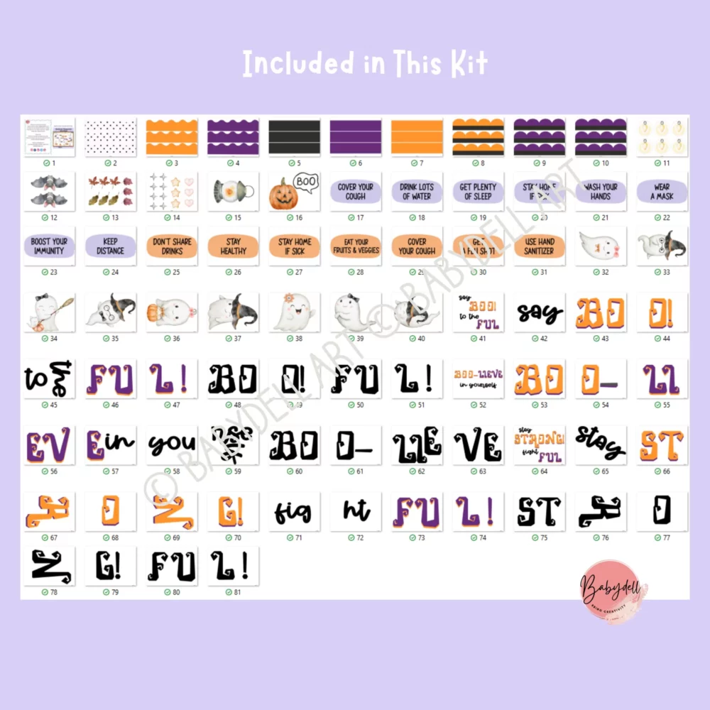 "Colorful fall-themed bulletin board kit for school nurses, featuring autumn leaves and health messages"