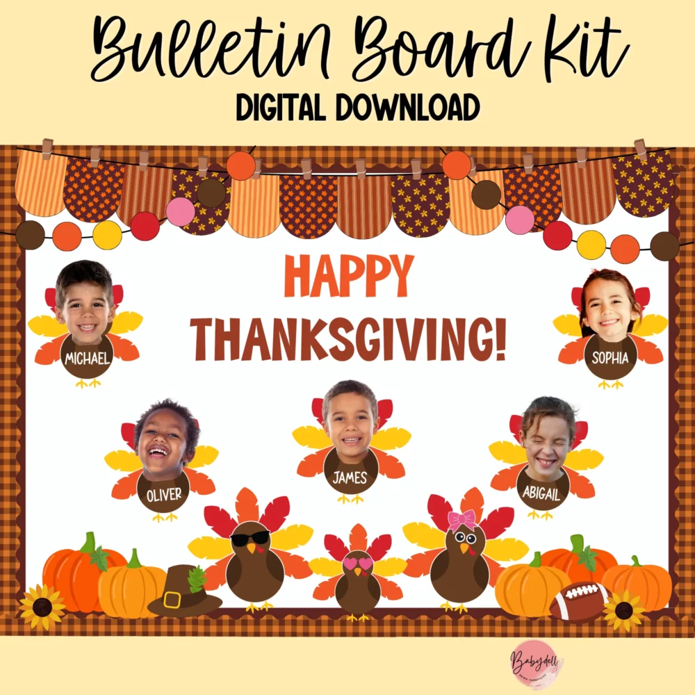 Funny Turkey Bulletin Board Kit | Editable Thanksgiving Classroom Decor