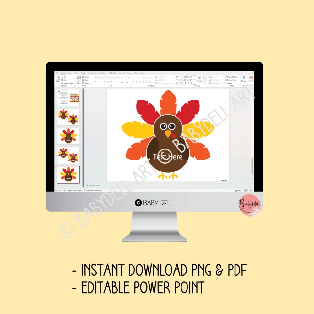Editable Thanksgiving bulletin board decoration featuring a funny turkey design, perfect for classrooms.