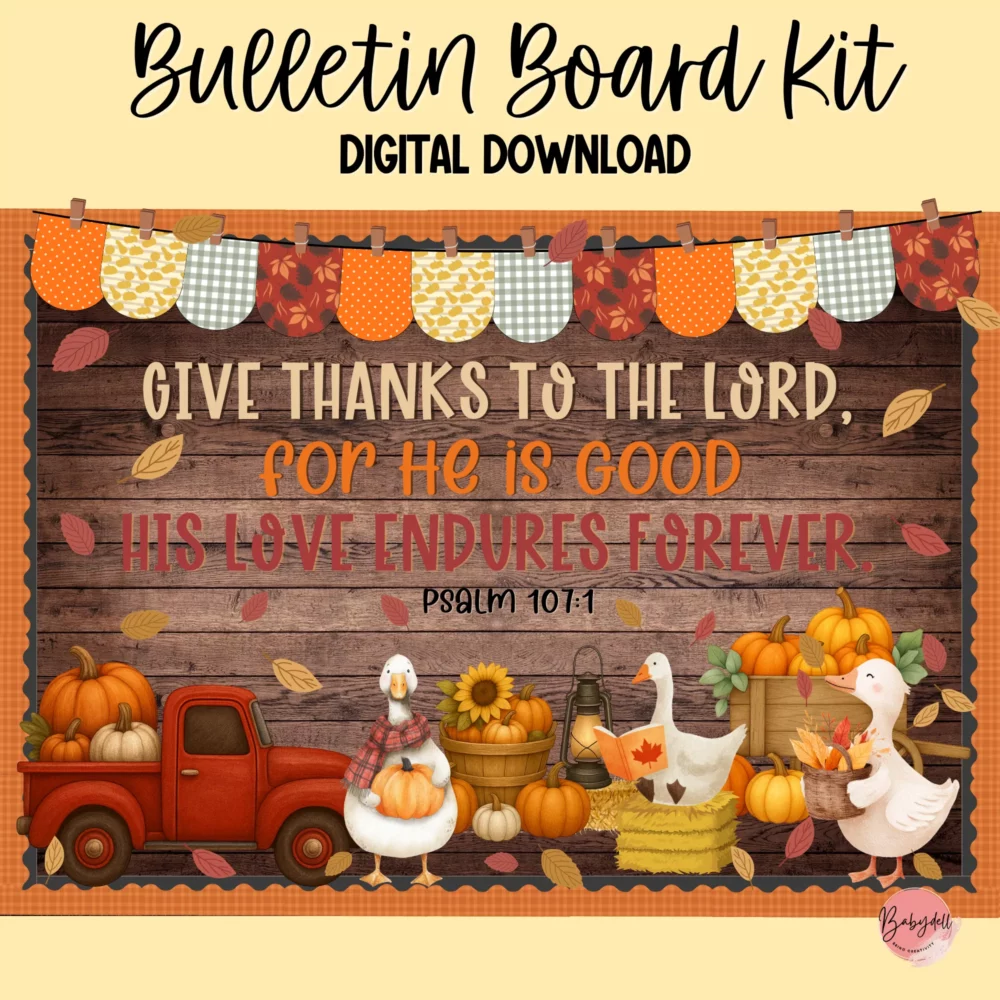 Grateful Hearts Fall Bulletin Board Kit – Cozy Thanksgiving Decor - Image 3