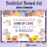 Editable Halloween bulletin board kit featuring cute retro ghost designs for PreK and Kindergarten classrooms.