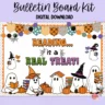 Colorful Halloween-themed bulletin board kit featuring ghost illustrations and reading prompts.