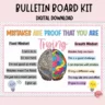Colorful Math Growth Mindset Bulletin Board Kit for a classroom.