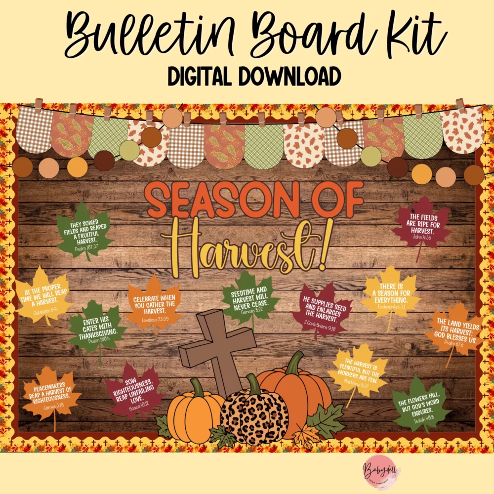 Printable Autumn Sweater Bulletin Board Kit | Editable Fall Door Decor