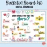 Colorful bulletin board kit for school health office with "When to Visit the Nurse" theme.