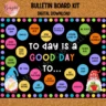 Decorative gnomes and positive phrases for a classroom bulletin board