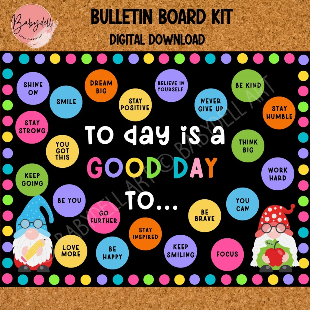 Gnome Bulletin Board Kit | Positive Classroom Decor for Back to School