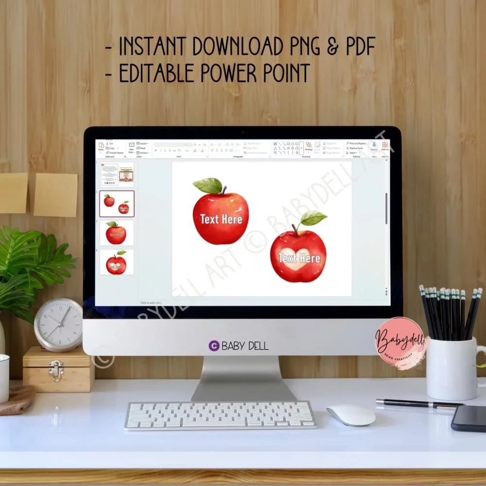 Editable apple-themed fall bulletin board kit for classroom decor