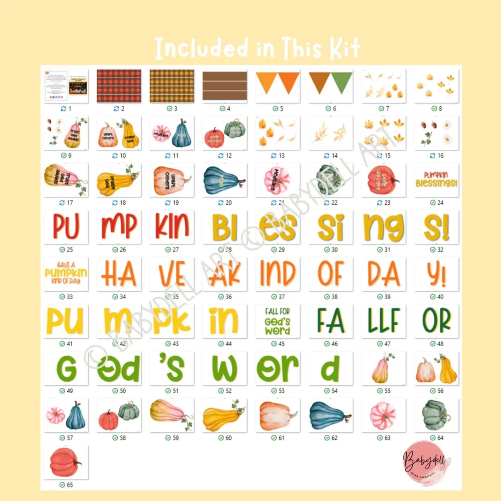 Christian Fall Bulletin Board Kit – Pumpkin Blessings Printable - Image 5