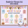 Colorful Halloween bulletin board kit featuring positive affirmations and editable classroom decor