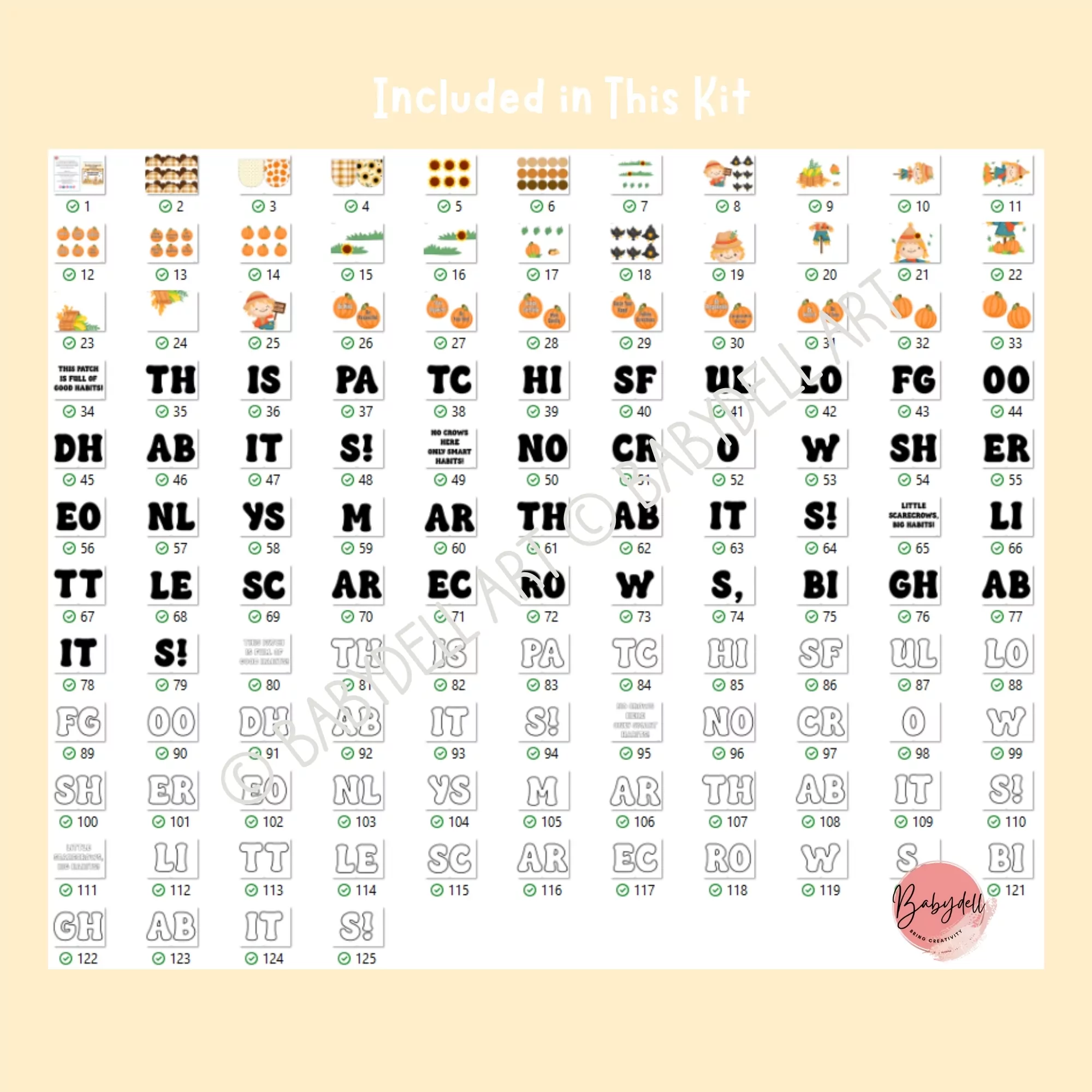 Colorful classroom bulletin board kit featuring pumpkins and good habits theme for fall decor.