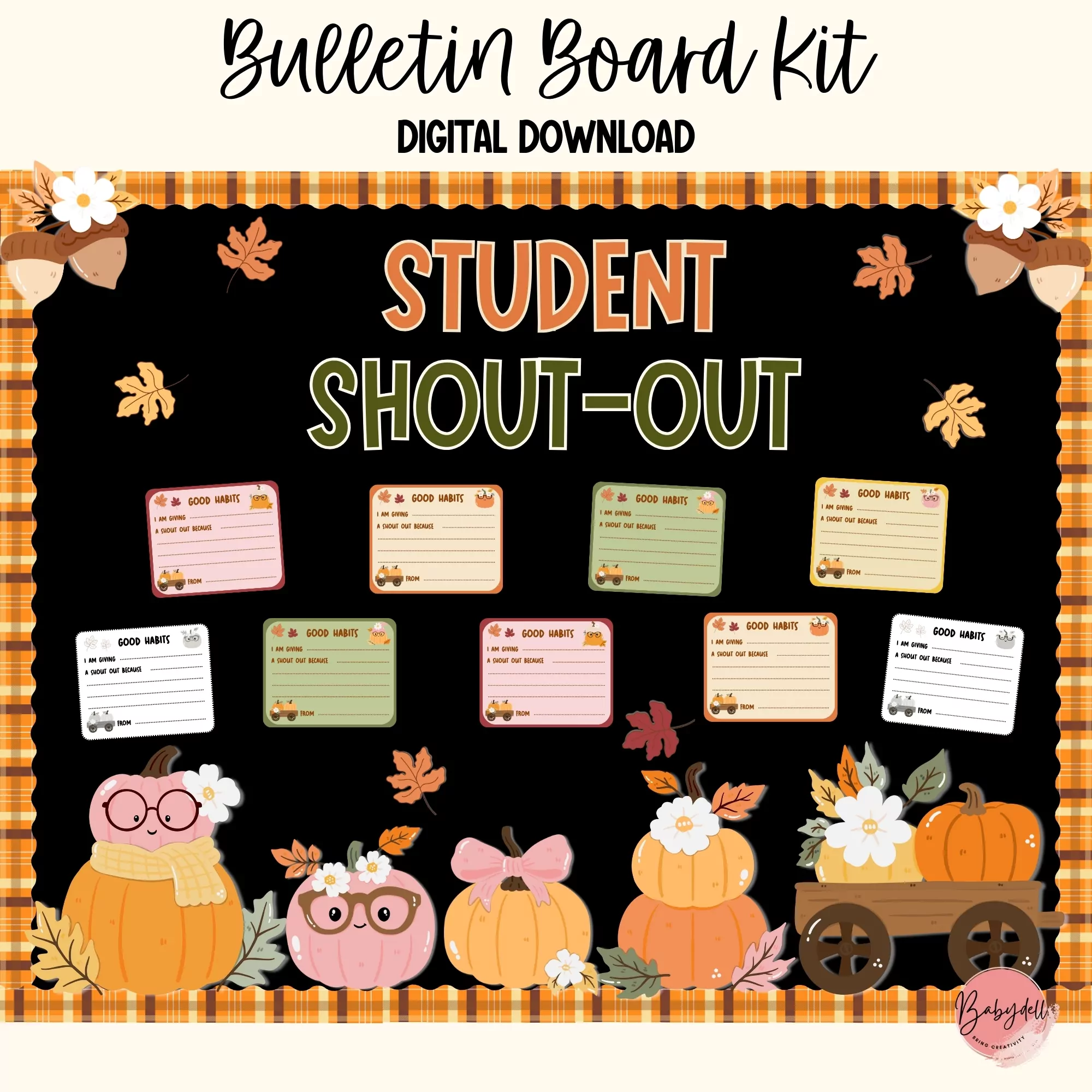 Printable Fall Student Shout-Out Bulletin Board Kit | Classroom Positive Reinforcement