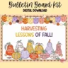 Colorful fall-themed bulletin board kit promoting growth mindset in classrooms.