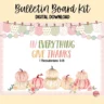 Colorful pastel pumpkin bulletin board kit featuring Bible verses for Sunday School decoration.
