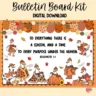Colorful bulletin board kit featuring fall-themed geese and Bible verses for classroom decoration.
